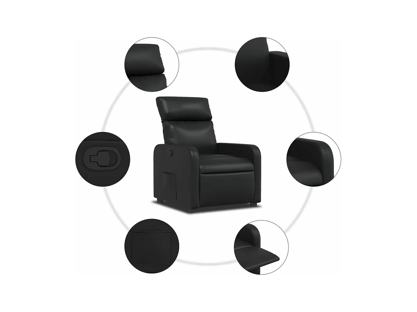 Fauteuil inclinable Noir Similicuir