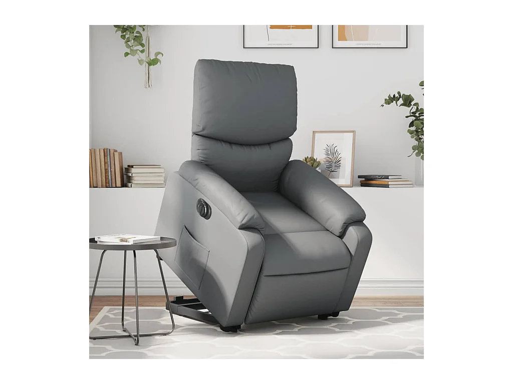 Fauteuil inclinable électrique gris similicuir