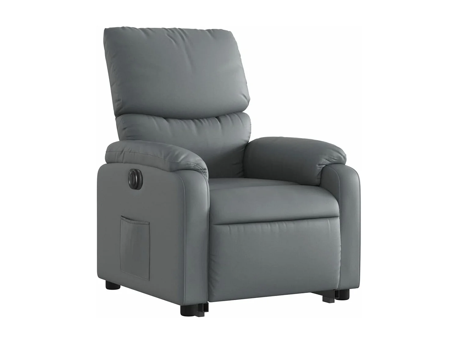 Sillón reclinable elevable eléctrico de cuero sintético gris