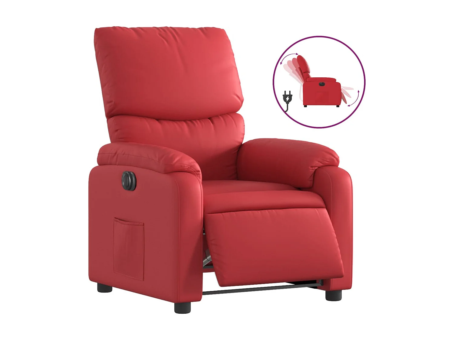 Fauteuil inclinable électrique Rouge Similicuir