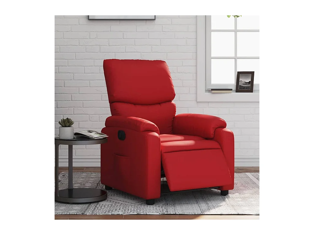Fauteuil inclinable électrique Rouge Similicuir