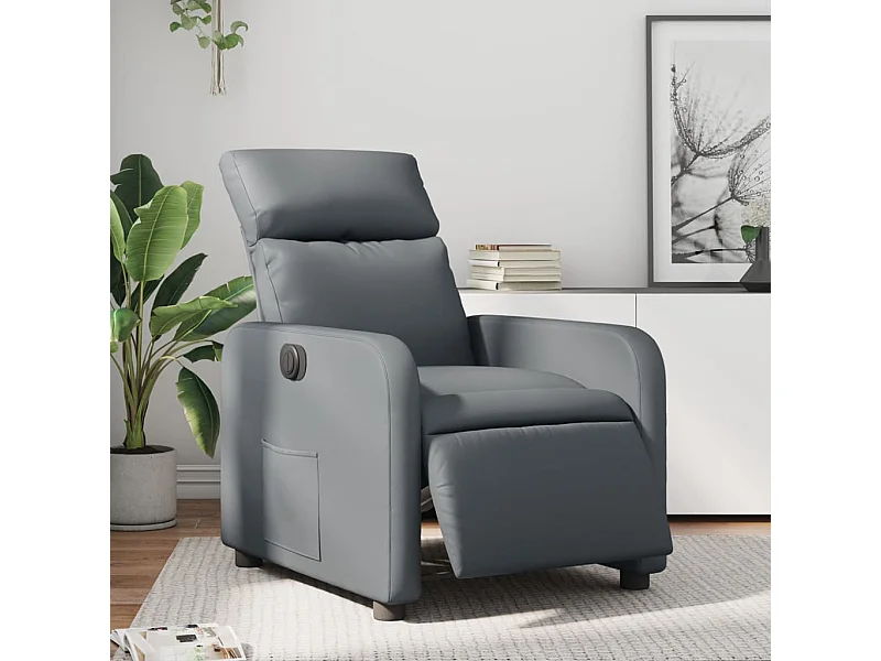 Fauteuil inclinable électrique Gris Similicuir