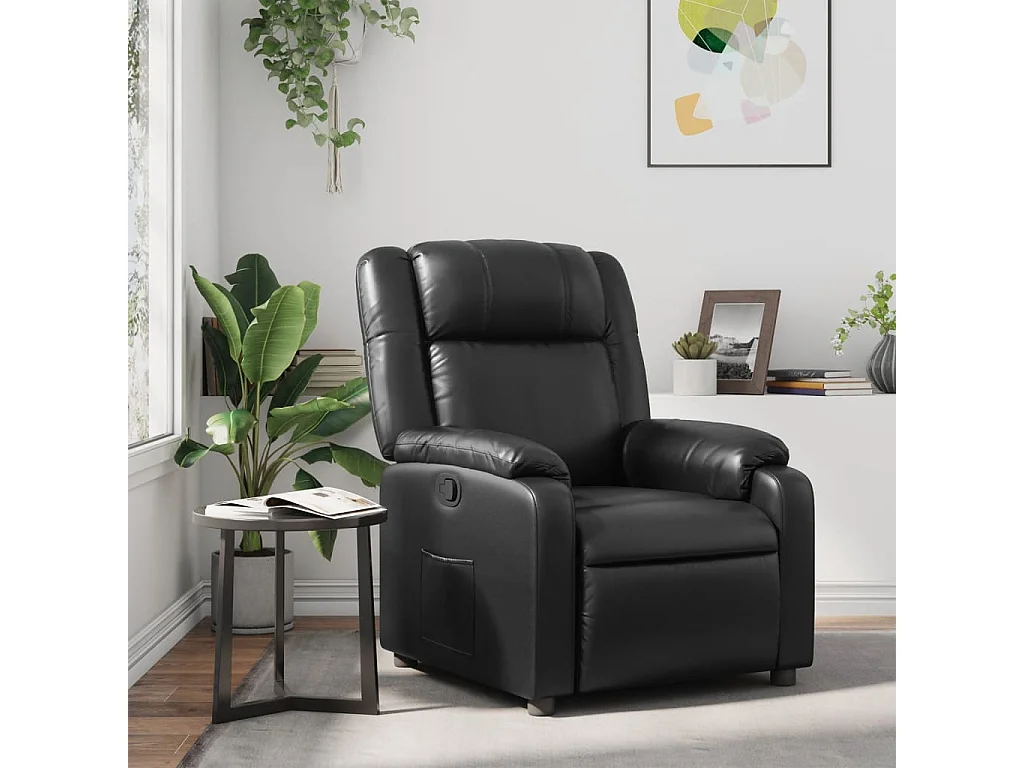 Fauteuil verstelbaar kunstleer zwart