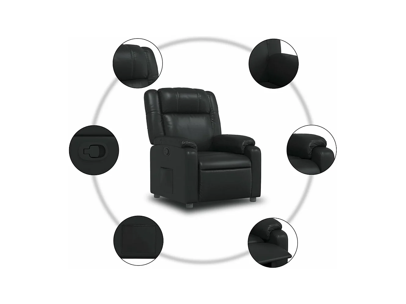 Fauteuil inclinable Noir Similicuir