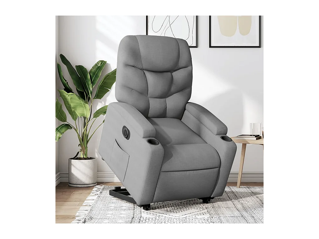 Fauteuil inclinable électrique gris clair tissu