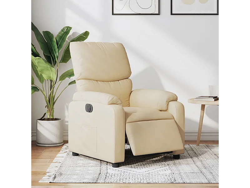 Fauteuil inclinable électrique Crème Tissu