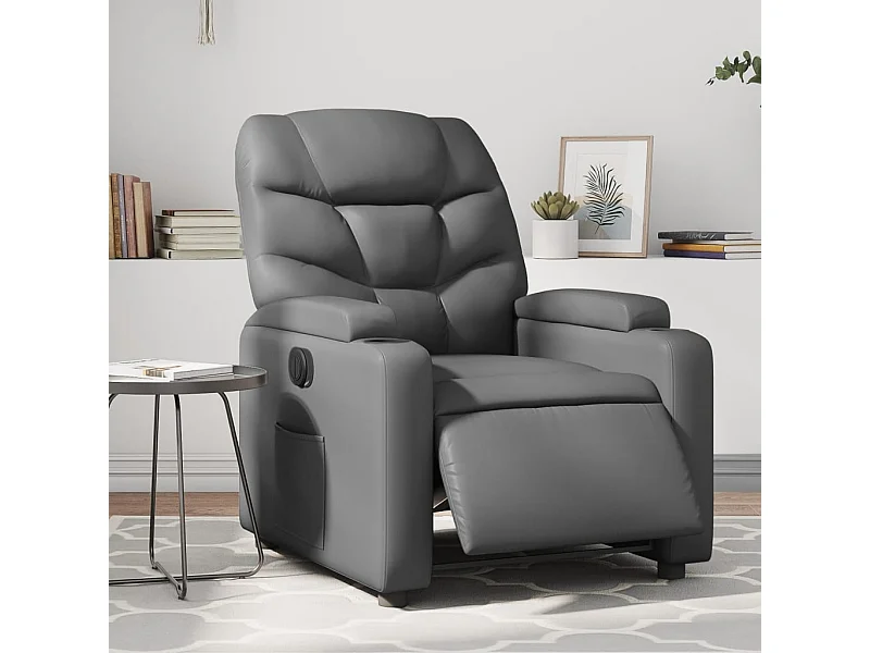 Fauteuil inclinable électrique Gris Similicuir
