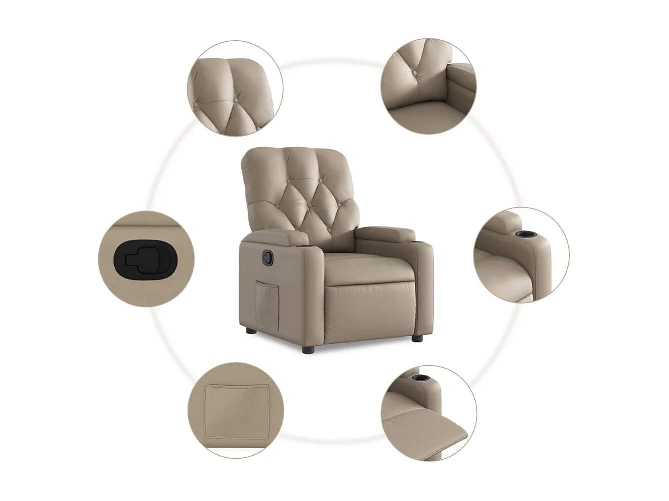 Fauteuil inclinable Cappuccino Similicuir