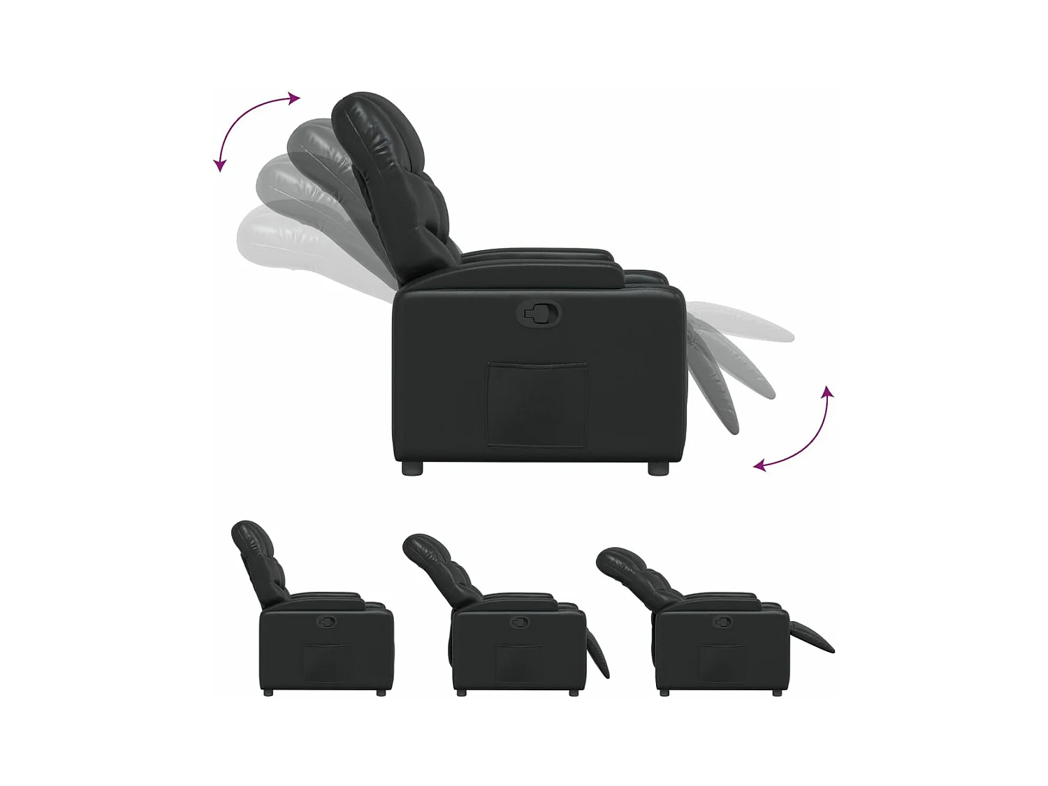 Fauteuil inclinable Noir Similicuir