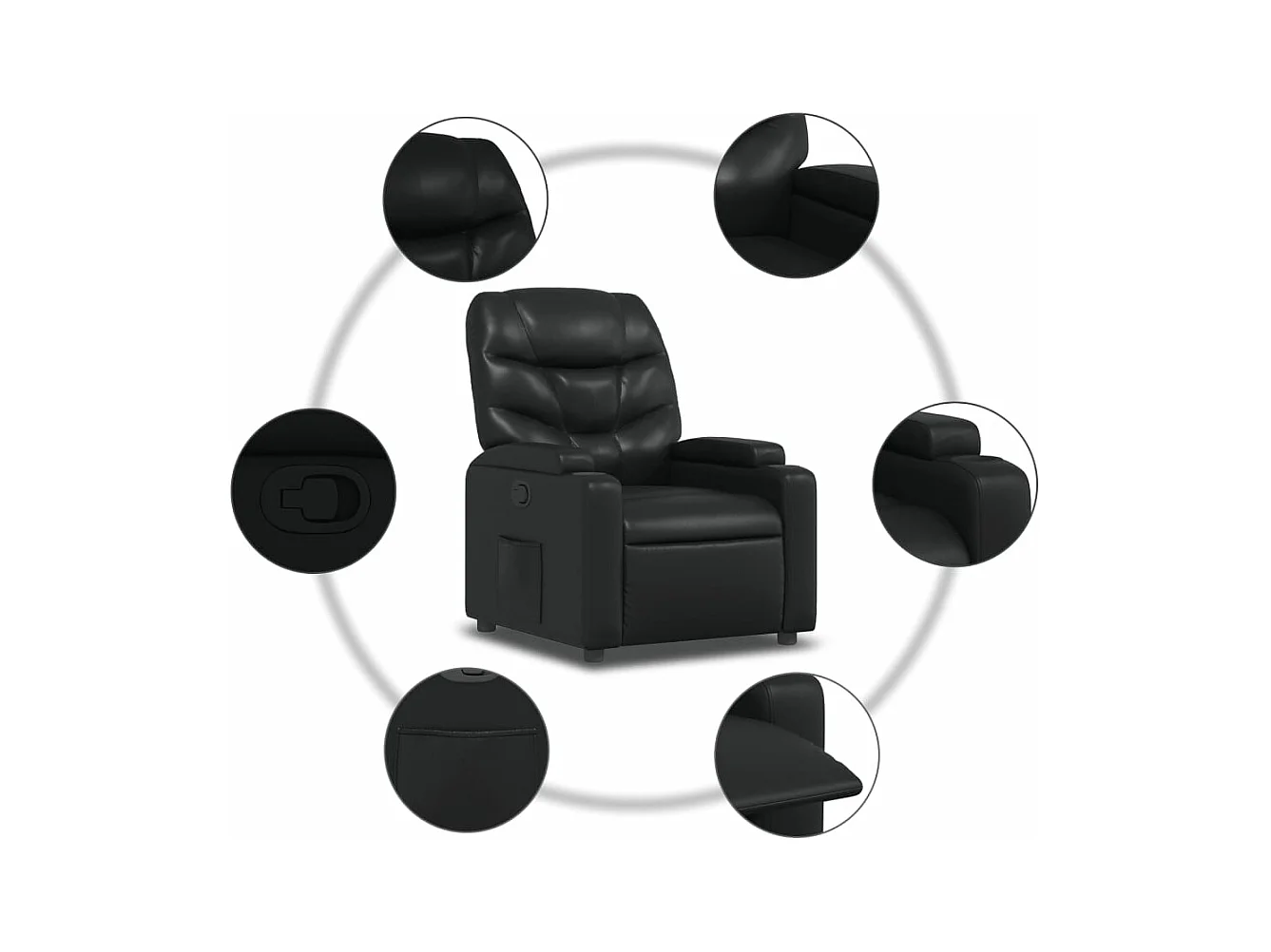Fauteuil inclinable Noir Similicuir