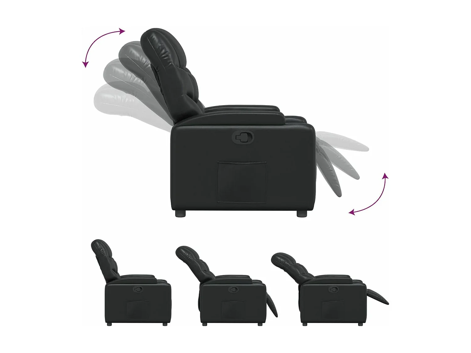 Fauteuil inclinable Noir Similicuir