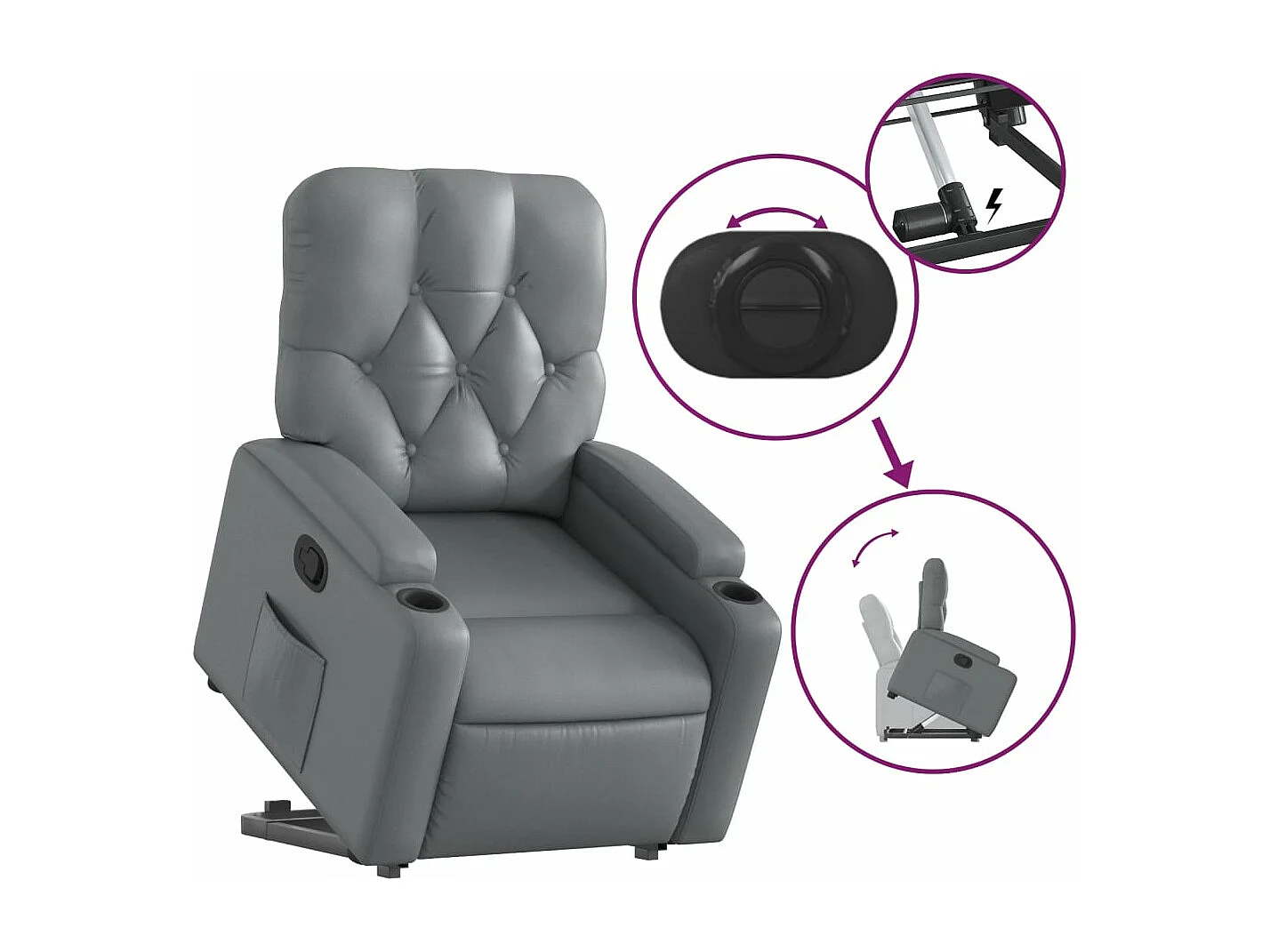 Fauteuil inclinable Gris Similicuir