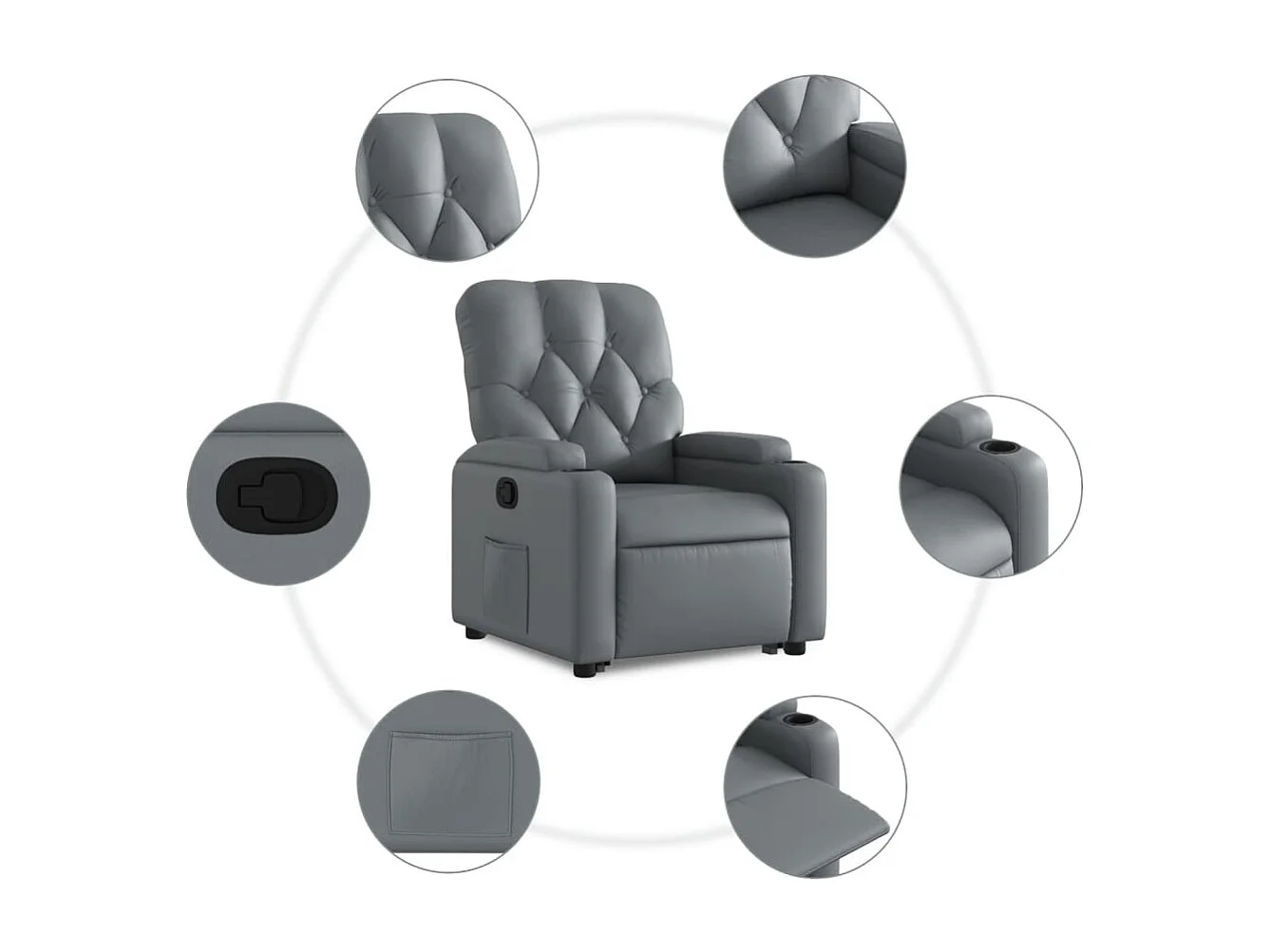 Fauteuil inclinable Gris Similicuir