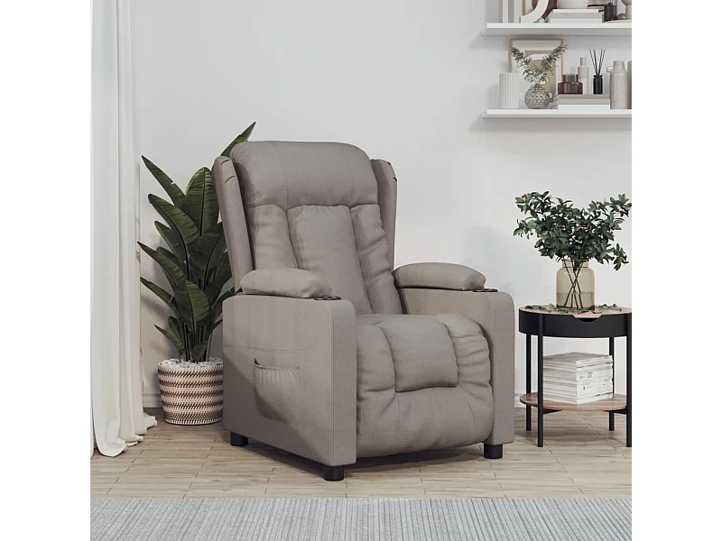 Fauteuil inclinable électrique Taupe Tissu