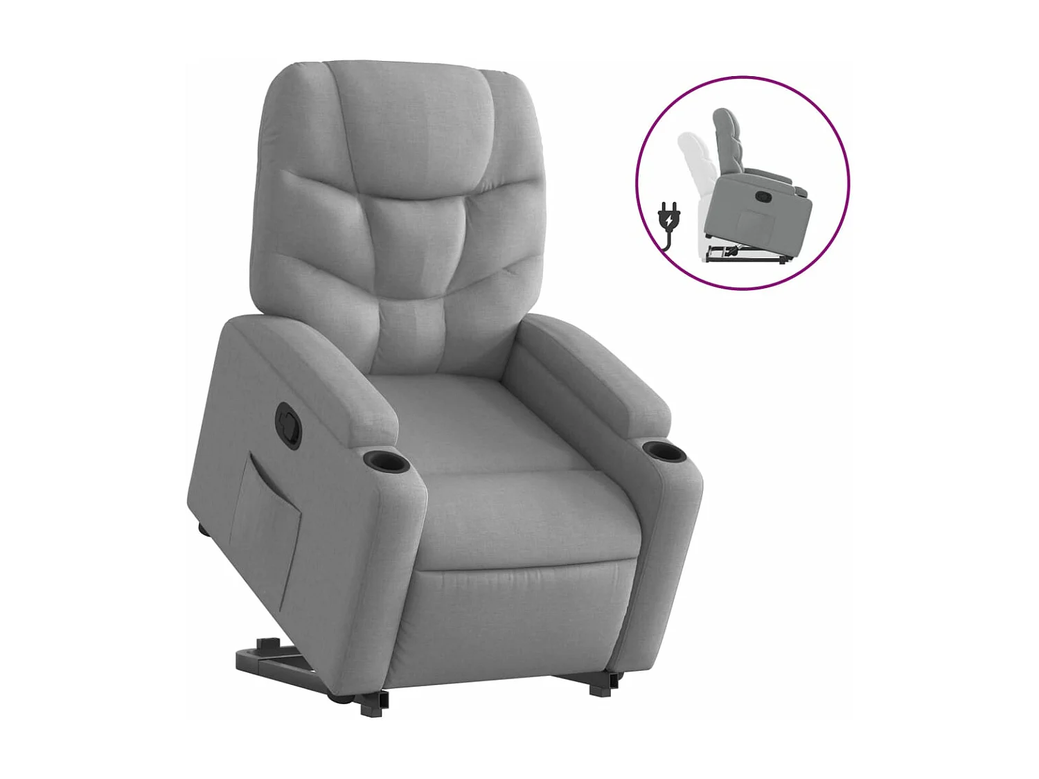 Fauteuil inclinable Gris clair Tissu