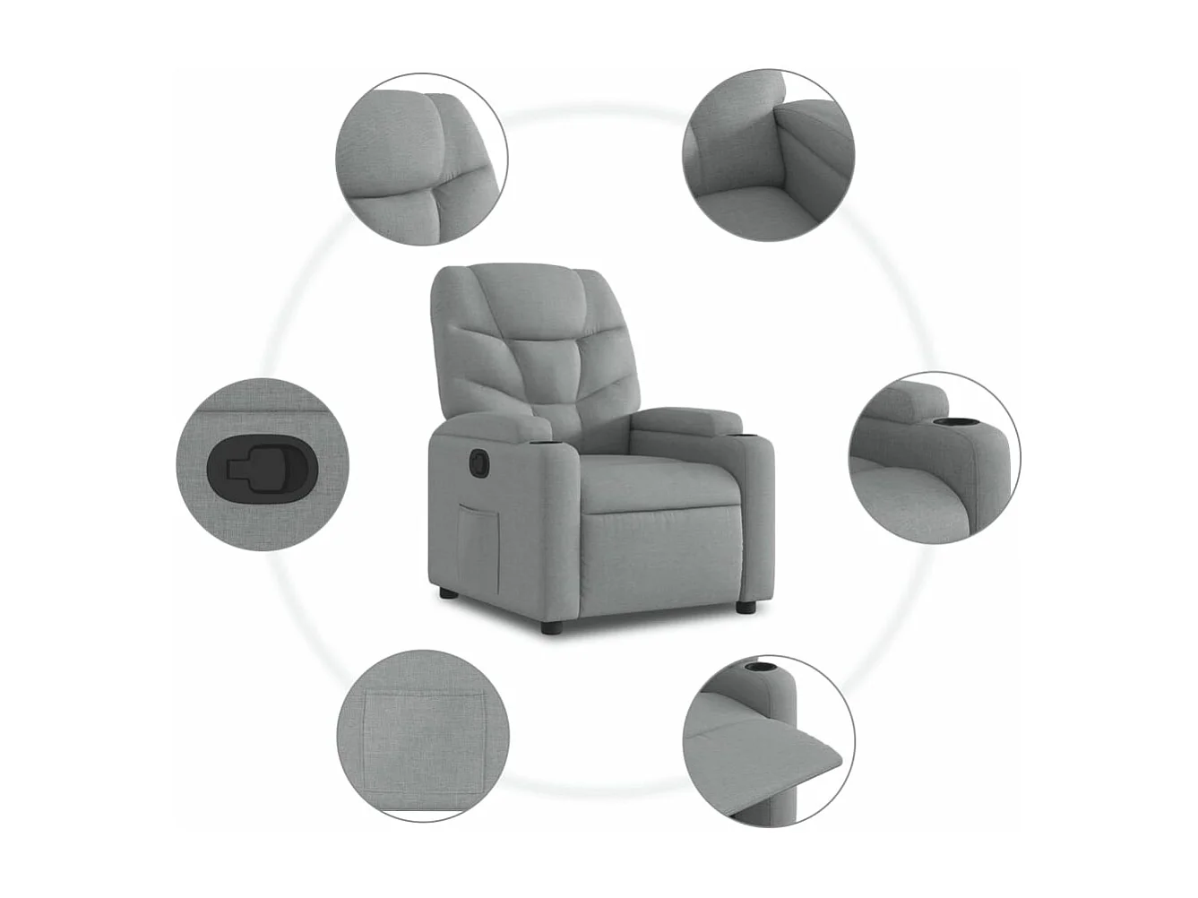 Fauteuil inclinable Gris clair Tissu