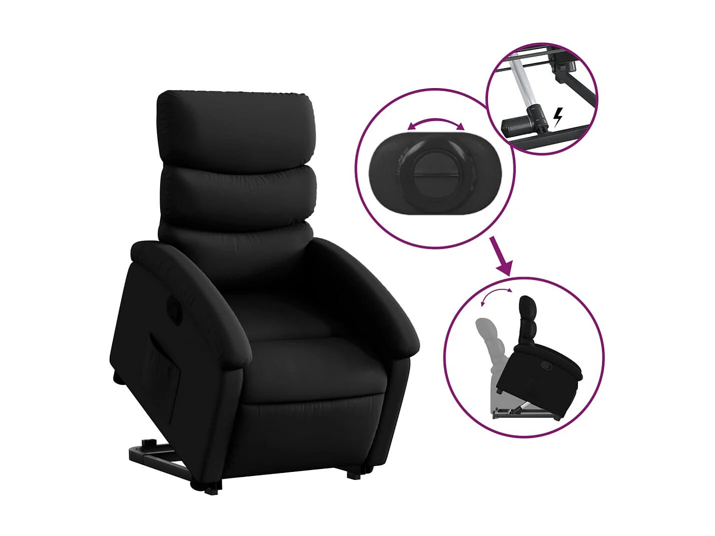 Fauteuil inclinable Noir Similicuir