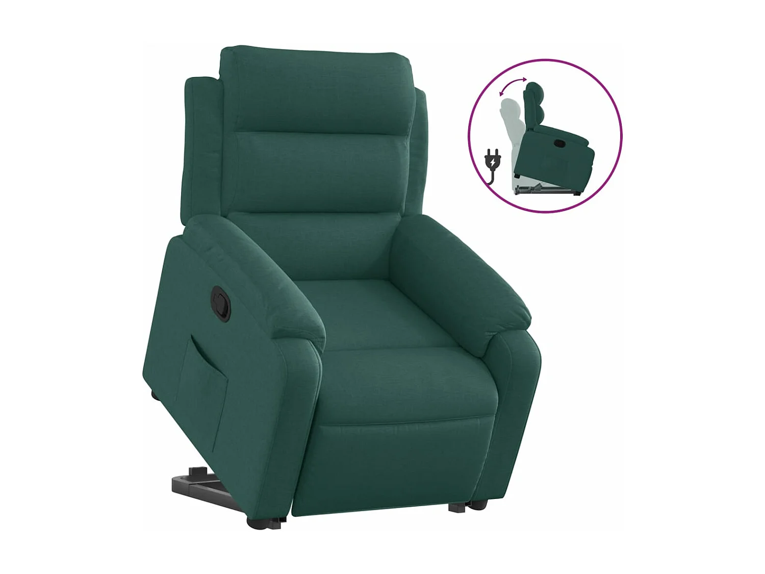 Fauteuil inclinable vert foncé tissu