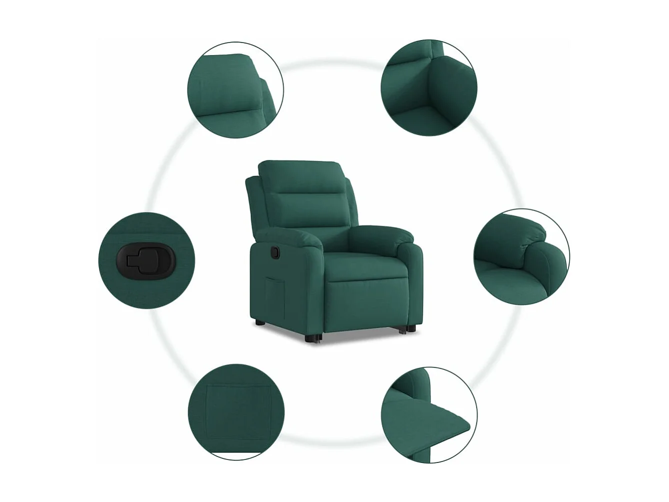 Fauteuil inclinable vert foncé tissu