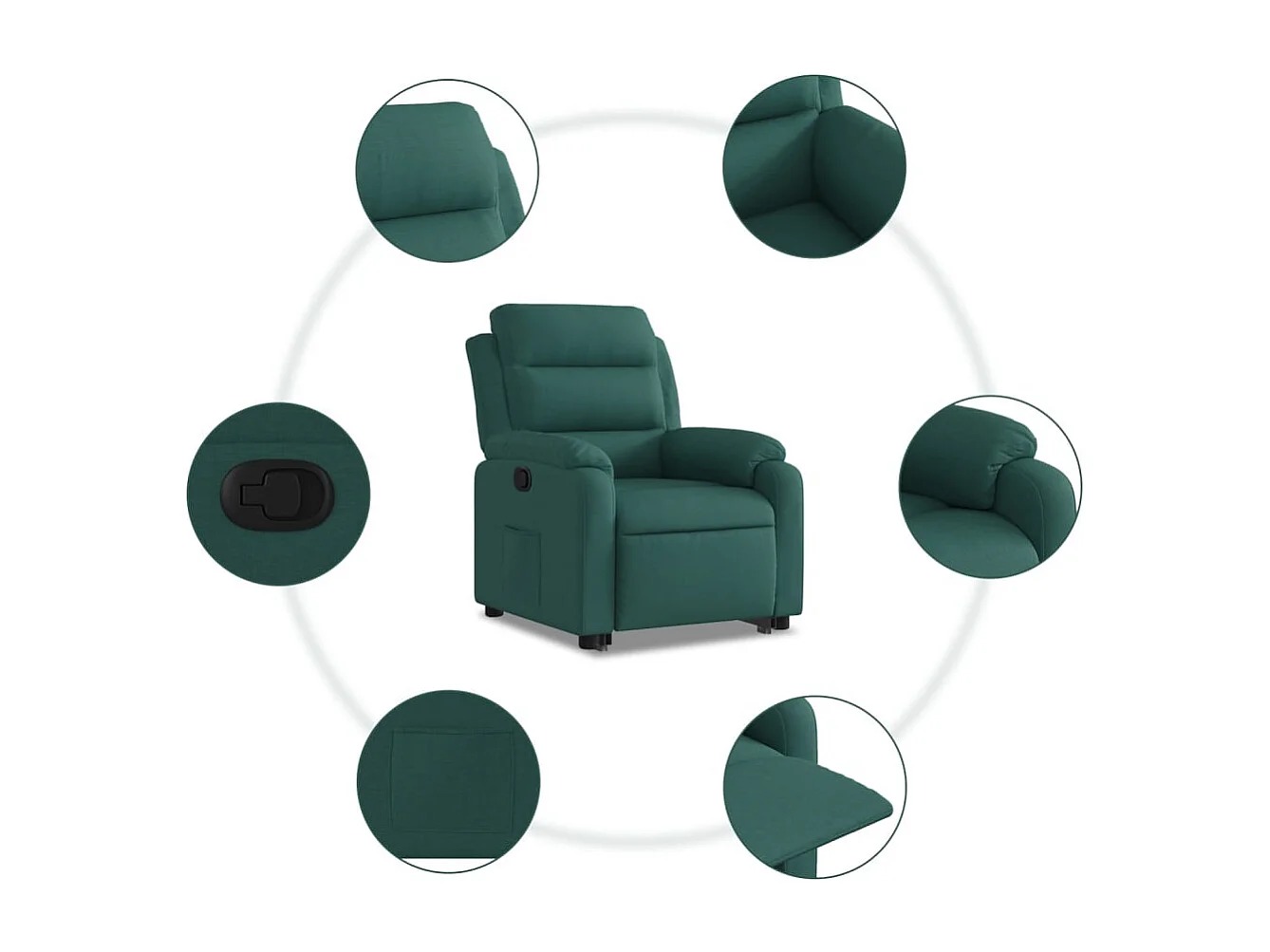 Fauteuil inclinable vert foncé tissu