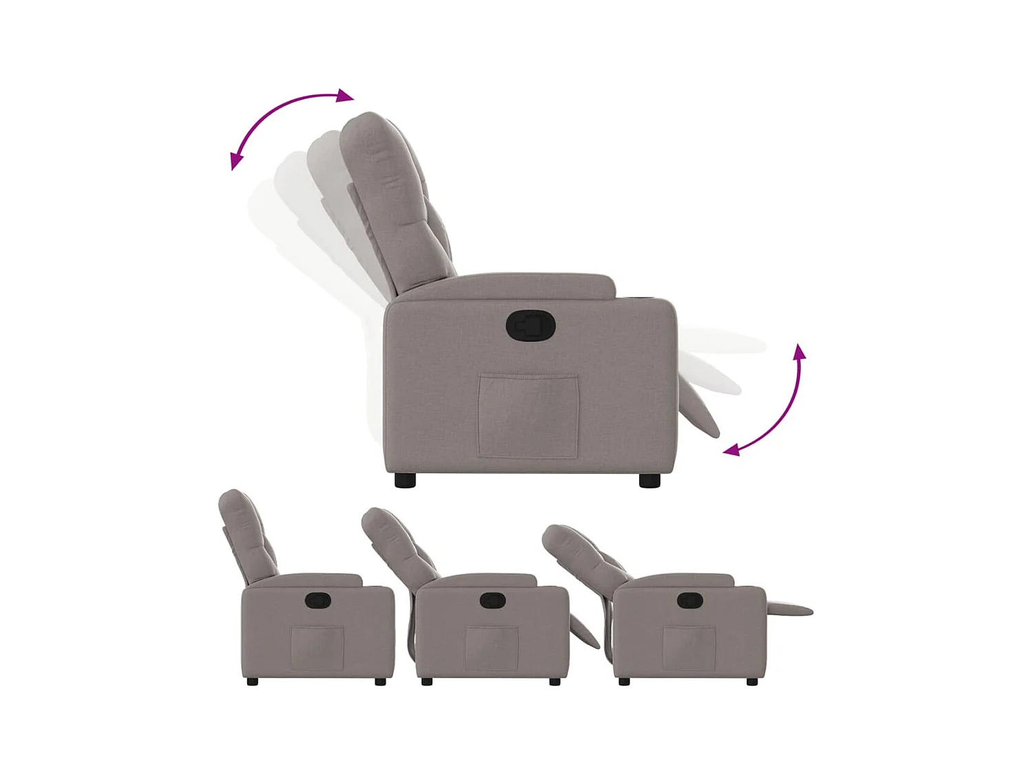 Fauteuil inclinable Taupe Tissu