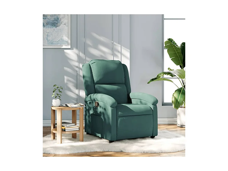 Sillón reclinable de terciopelo verde oscuro