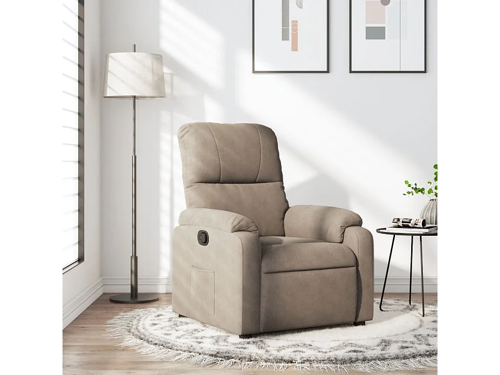 Fauteuil inclinable taupe tissu microfibre