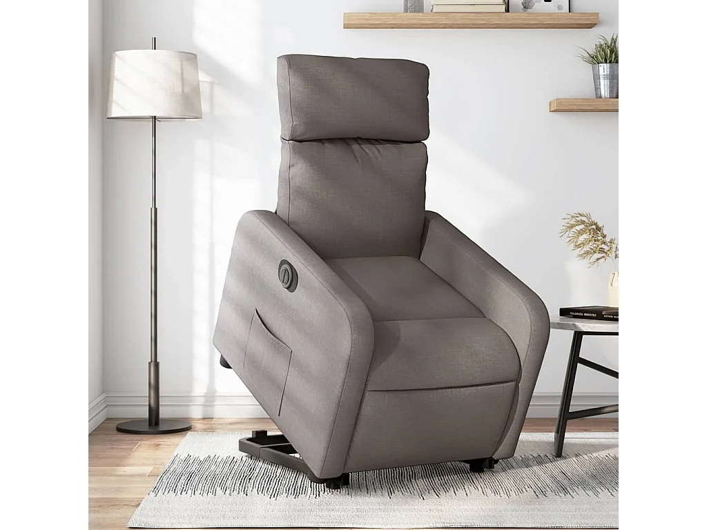 Fauteuil inclinable électrique taupe tissu