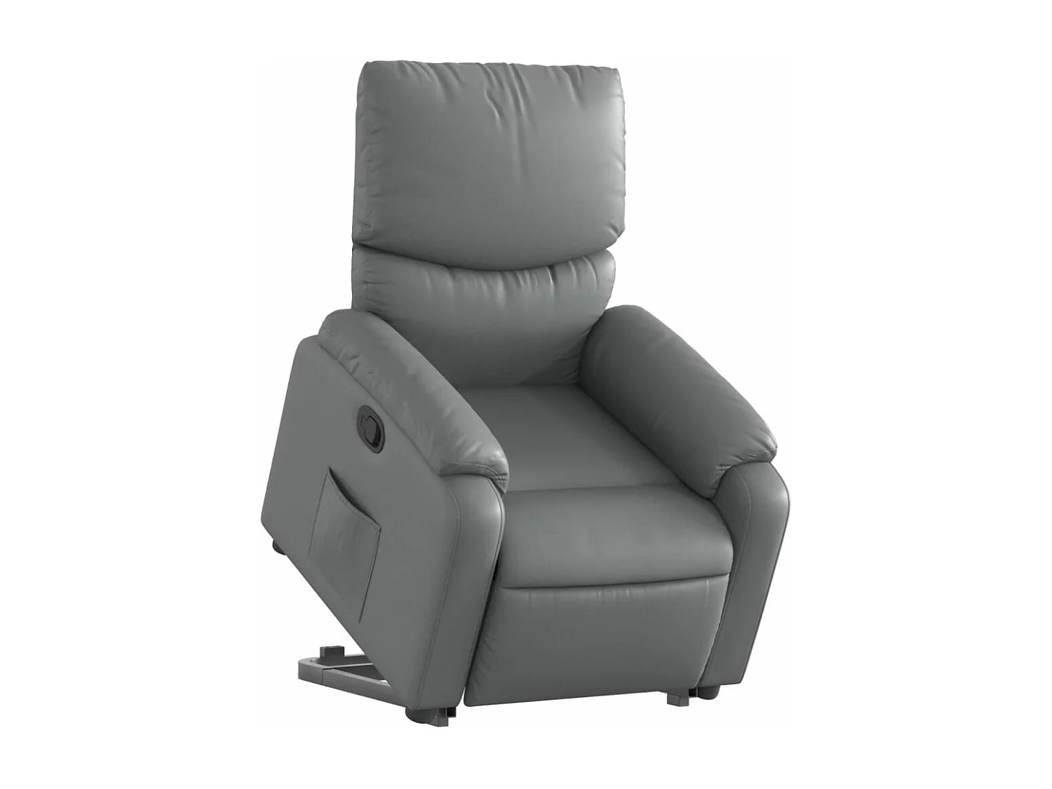 Sillón reclinable elevable cuero artificial gris