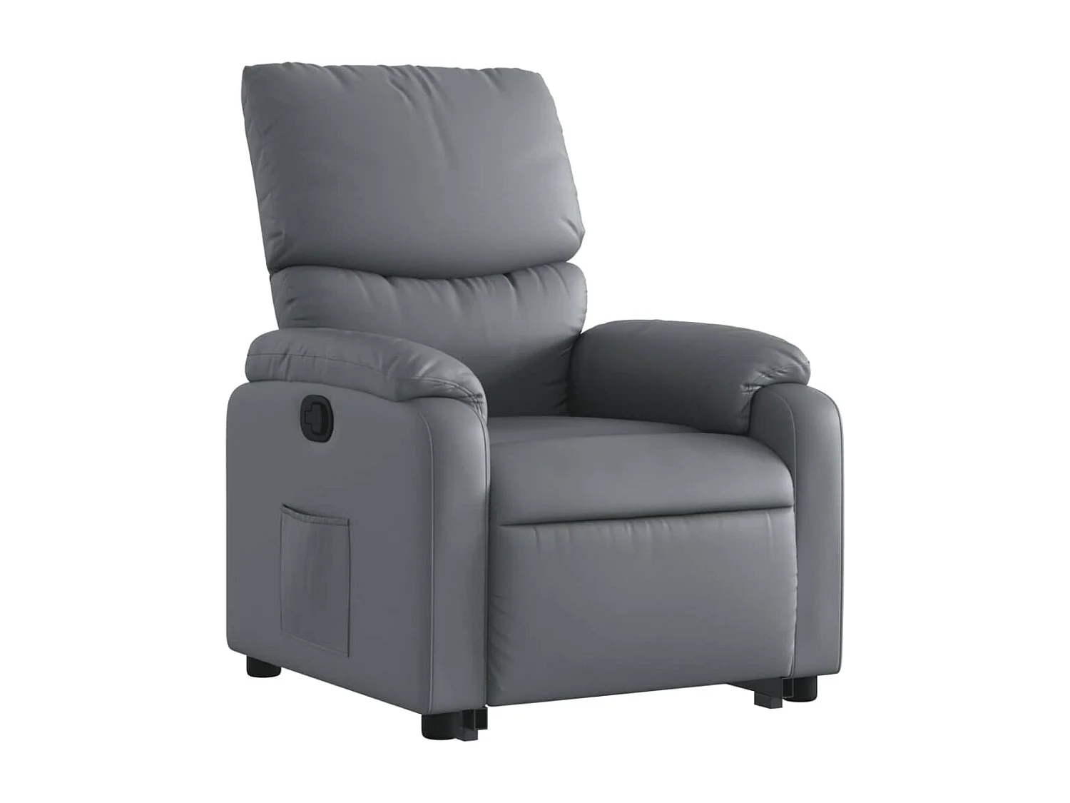 Sillón reclinable elevable cuero artificial gris