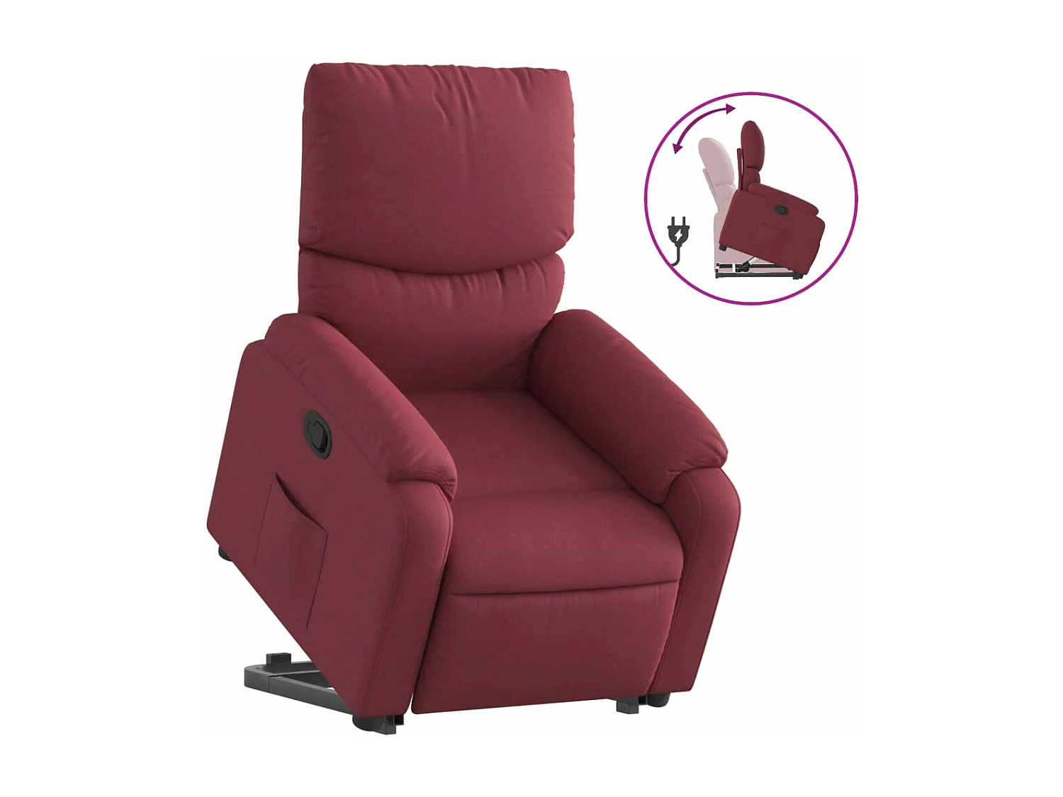 Fauteuil inclinable rouge bordeaux tissu