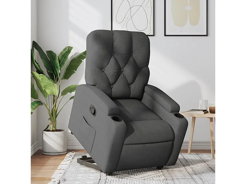 Fauteuil inclinable Gris foncé Tissu