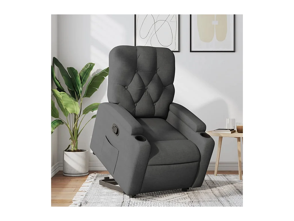 Fauteuil inclinable Gris foncé Tissu