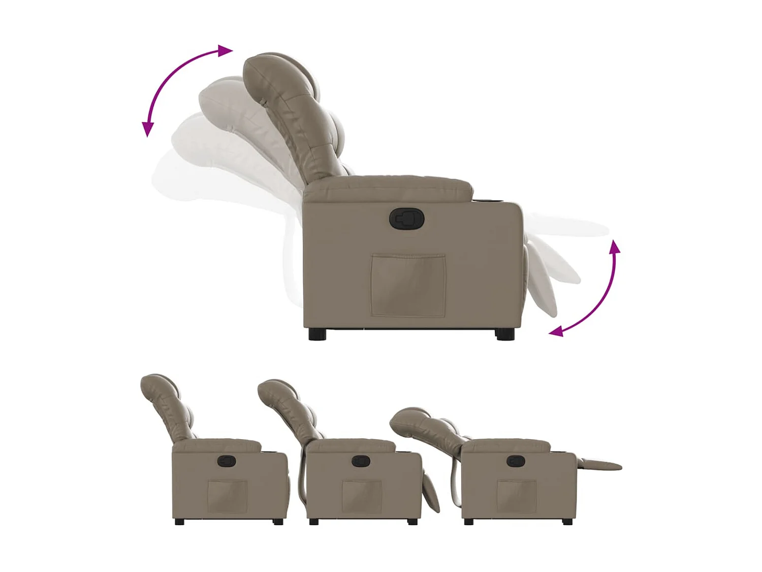 Fauteuil inclinable Cappuccino Similicuir