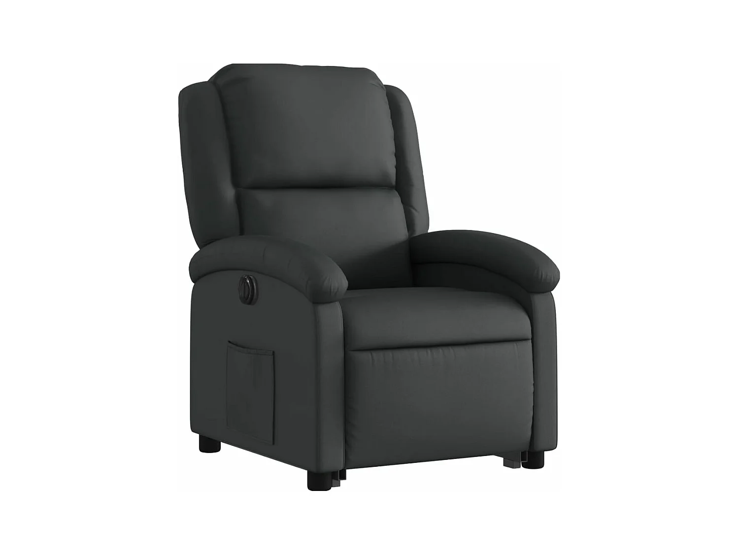 Fauteuil inclinable électrique noir cuir véritable