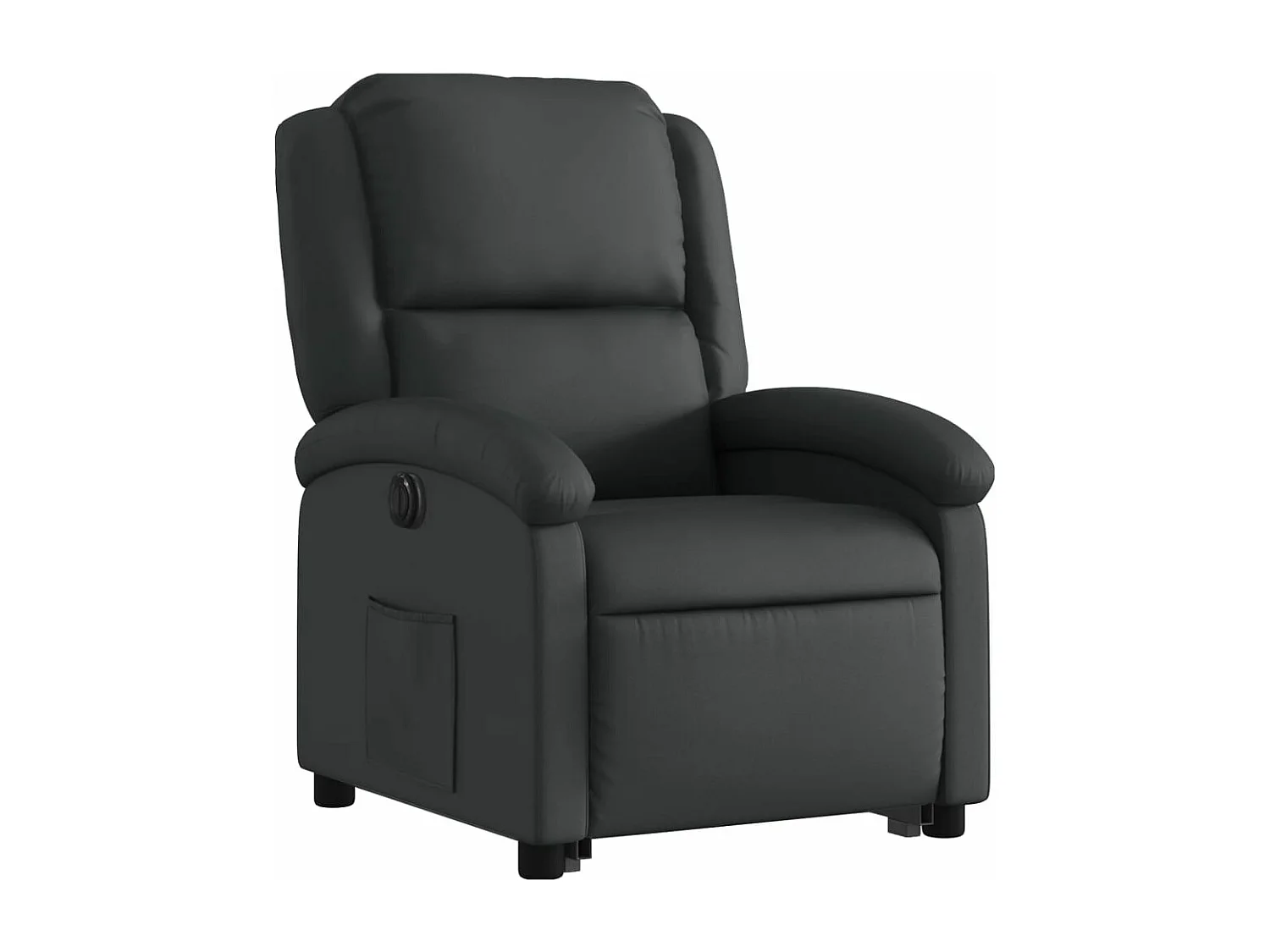 Fauteuil inclinable électrique noir cuir véritable