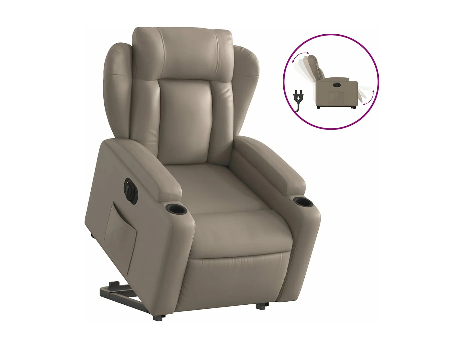 Fauteuil inclinable électrique cappuccino similicuir
