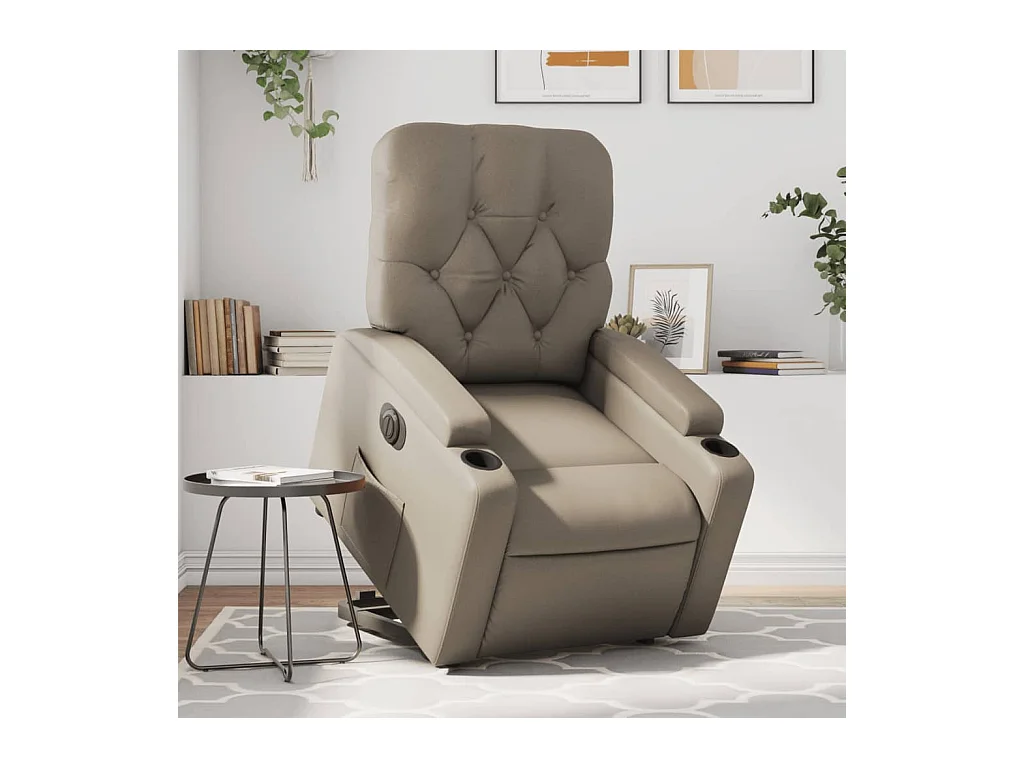 Fauteuil inclinable électrique cappuccino similicuir