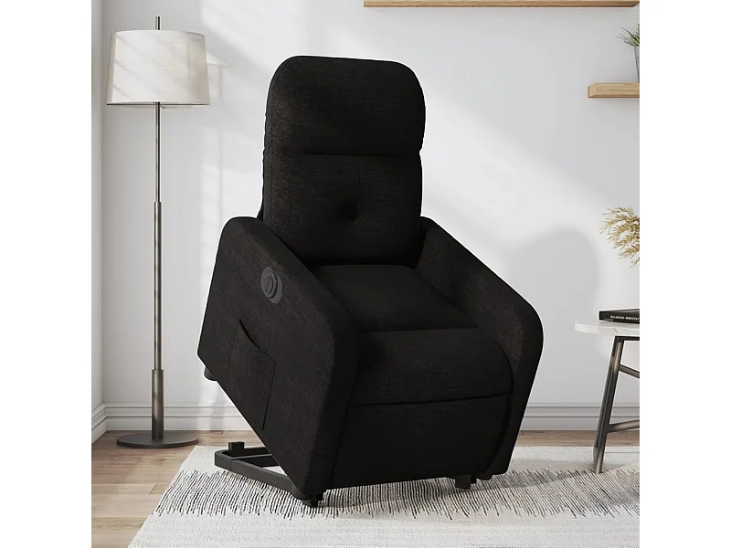 Fauteuil inclinable électrique noir tissu