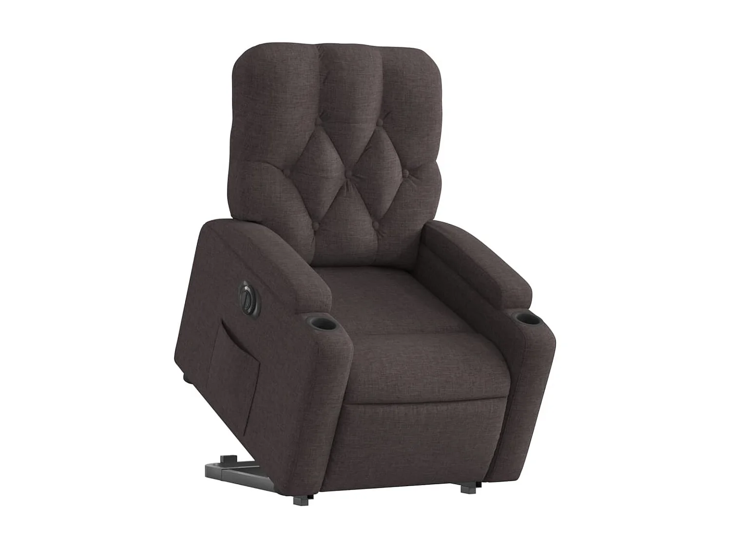 Fauteuil inclinable électrique marron foncé tissu