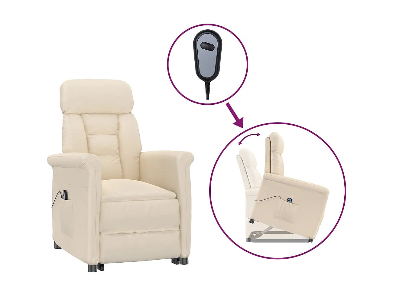 Fauteuil inclinable électrique Beige Microfibre
