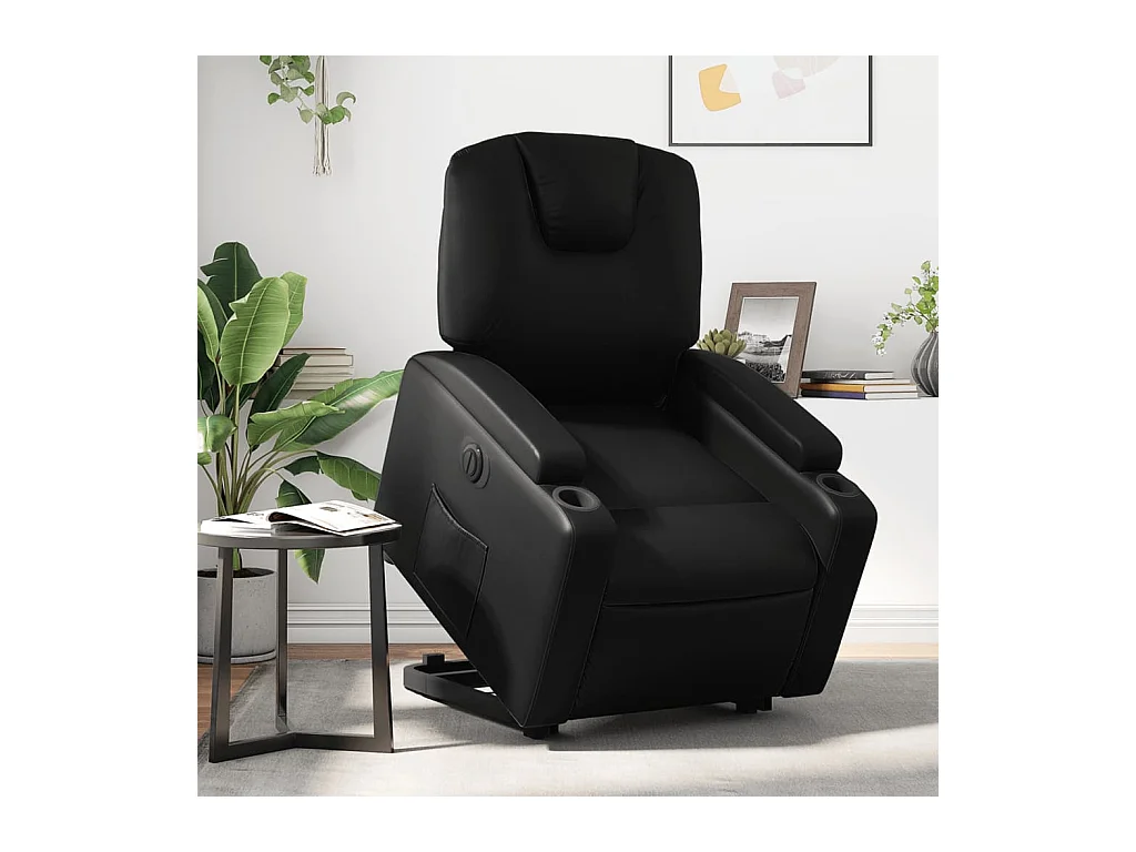 Fauteuil inclinable électrique noir similicuir