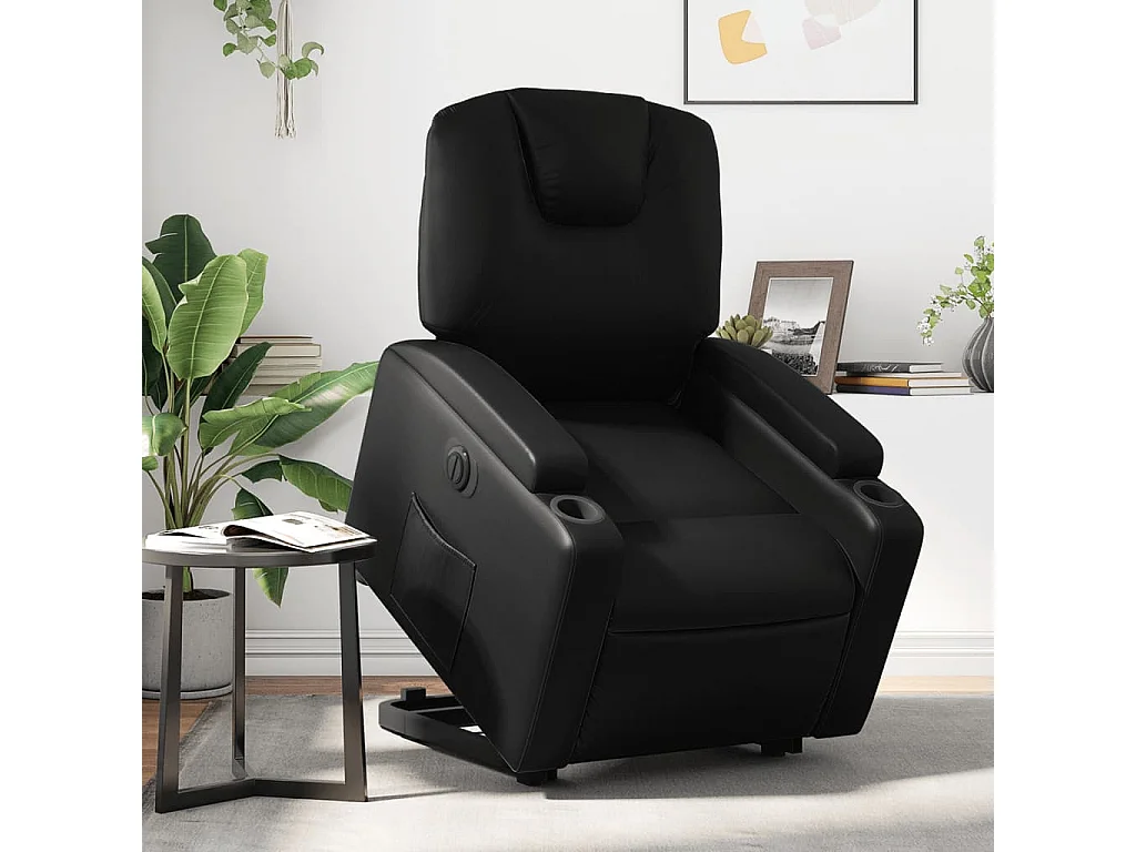 Fauteuil inclinable électrique noir similicuir