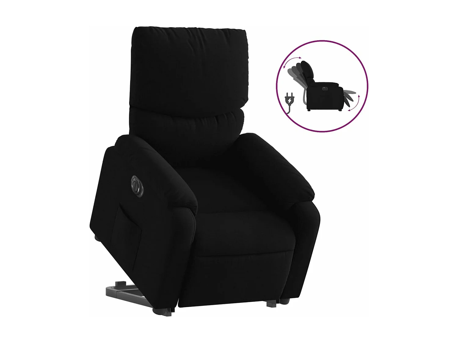 Fauteuil inclinable électrique noir tissu