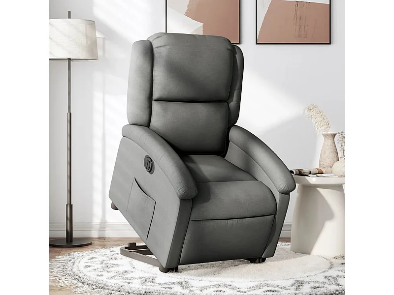 Fauteuil inclinable électrique gris foncé tissu