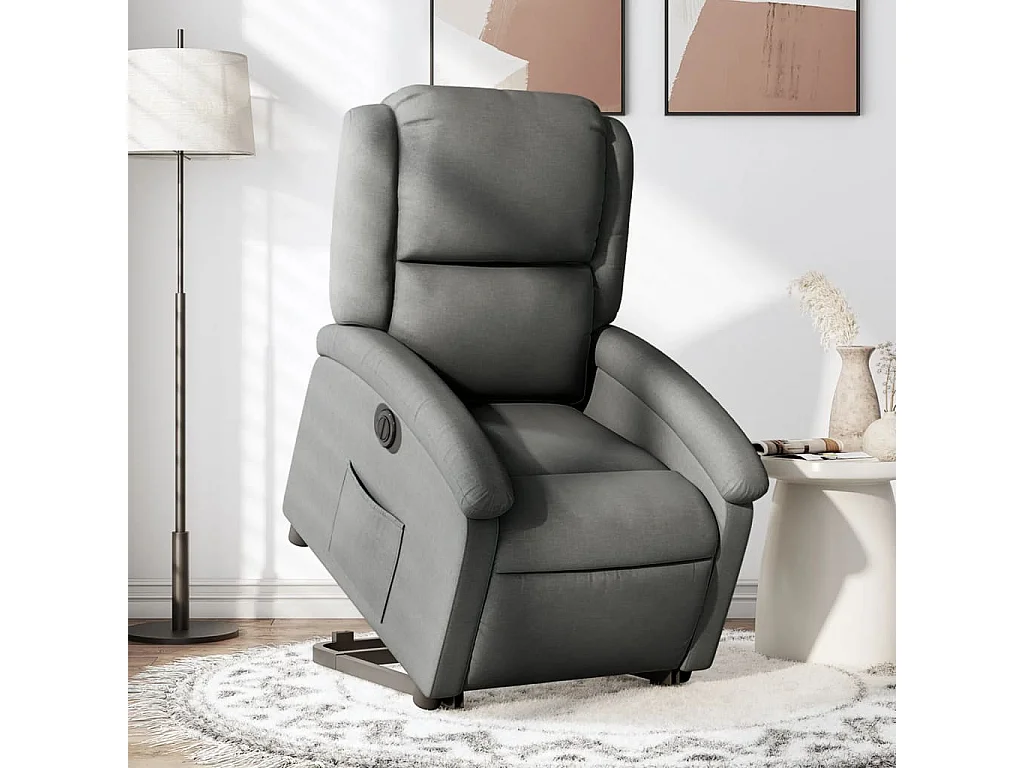 Fauteuil inclinable électrique gris foncé tissu