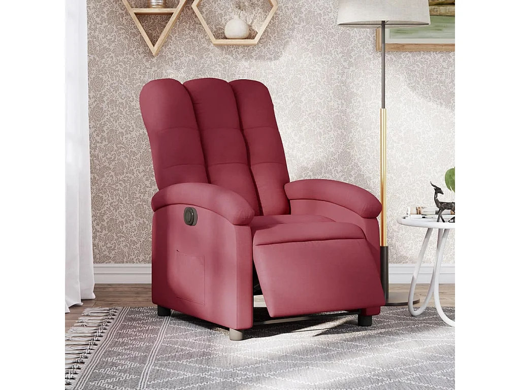 Fauteuil inclinable électrique Rouge bordeaux Tissu