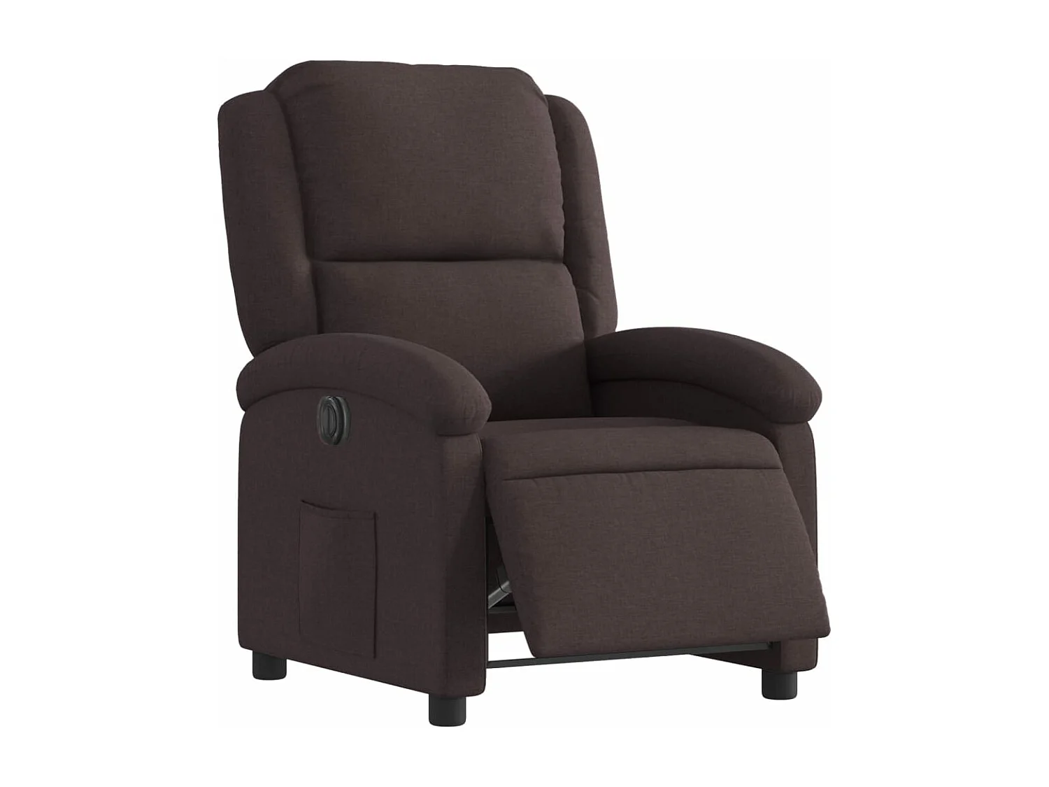 Fauteuil inclinable électrique Marron foncé Tissu