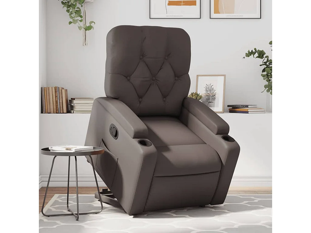 Fauteuil inclinable marron similicuir