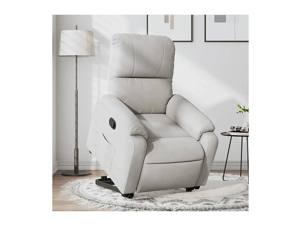 Fauteuil inclinable gris clair tissu microfibre